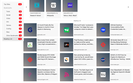 Bookmark Hub: Advanced New Tab Page  from Chrome web store to be run with OffiDocs Chromium online