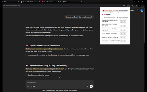 Bookmark King – Save  Return to Text Instantly  from Chrome web store to be run with OffiDocs Chromium online