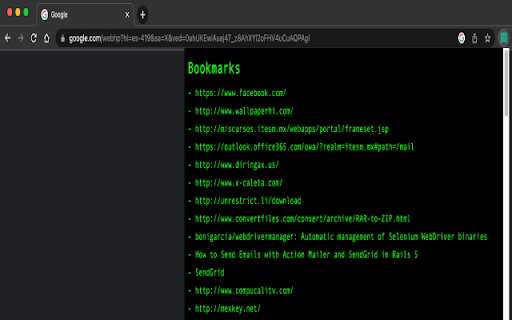 Bookmark Links  from Chrome web store to be run with OffiDocs Chromium online