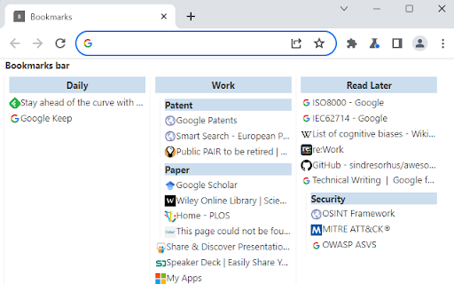 Bookmark List in New Tab  from Chrome web store to be run with OffiDocs Chromium online