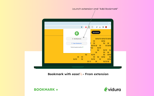 Bookmark Plus by Vidura  from Chrome web store to be run with OffiDocs Chromium online