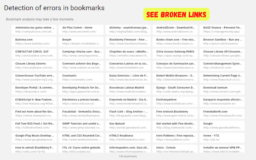 Bookmarks Clean Detect damaged bookmarks  from Chrome web store to be run with OffiDocs Chromium online
