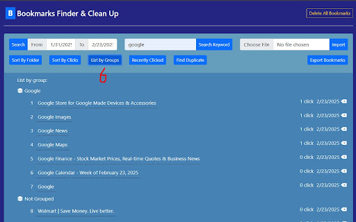 Bookmarks Finder  Clean Up  from Chrome web store to be run with OffiDocs Chromium online