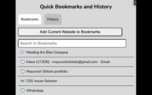 BookmarksHistoryPro  from Chrome web store to be run with OffiDocs Chromium online
