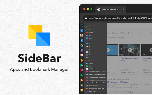 BookMarkSideBar  from Chrome web store to be run with OffiDocs Chromium online