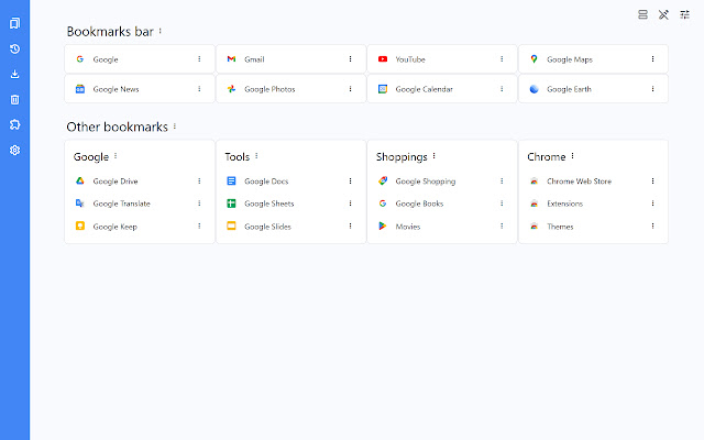 OffiDocs Chromium çevrimiçi ile çalıştırılacak Chrome web mağazasından Bookmarks@newtab