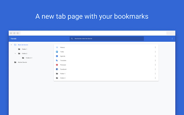 Bookmarks New Tab Page  from Chrome web store to be run with OffiDocs Chromium online