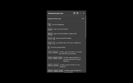 Bookmarks quick view  from Chrome web store to be run with OffiDocs Chromium online