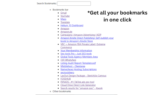 Bookmarks Rocket  from Chrome web store to be run with OffiDocs Chromium online