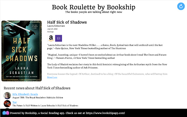 Book Roulette by Bookship  from Chrome web store to be run with OffiDocs Chromium online