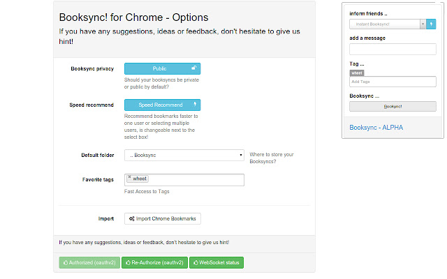 Booksync for Google Chrome™  from Chrome web store to be run with OffiDocs Chromium online