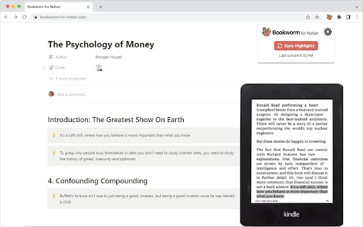 Bookworm for Notion  from Chrome web store to be run with OffiDocs Chromium online