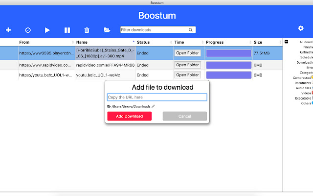 Boostum download manager  from Chrome web store to be run with OffiDocs Chromium online