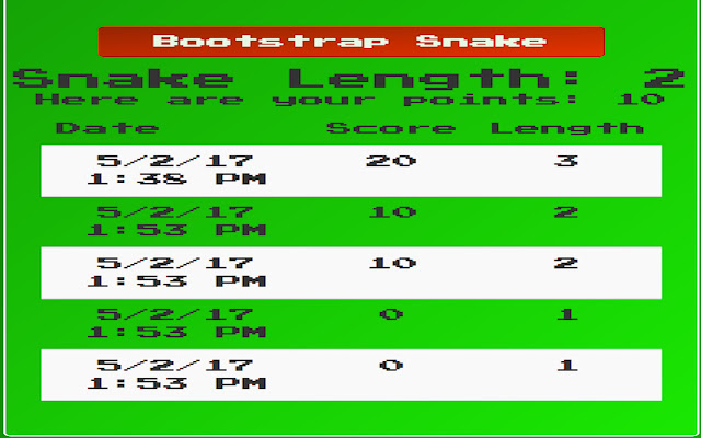 Bootstrap Snake  from Chrome web store to be run with OffiDocs Chromium online