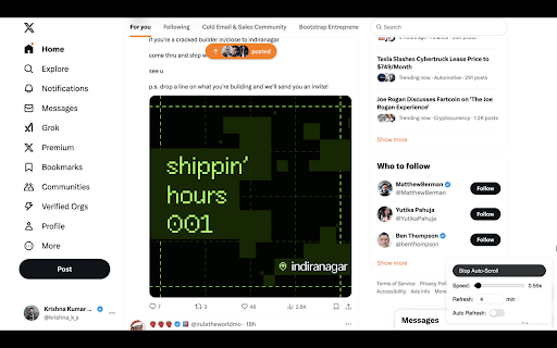 BoreScroll: Lazy Scroller For X Twitter  from Chrome web store to be run with OffiDocs Chromium online