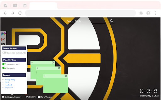 Boston Bruins New Tab Extension  from Chrome web store to be run with OffiDocs Chromium online