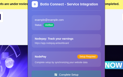 Botio Connect Service Integration  from Chrome web store to be run with OffiDocs Chromium online