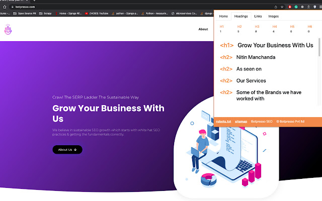 Botpresso SEO  from Chrome web store to be run with OffiDocs Chromium online