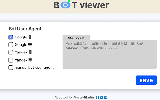 Bot viewer for SEO  from Chrome web store to be run with OffiDocs Chromium online