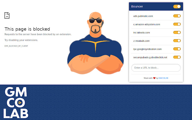 Bouncer  from Chrome web store to be run with OffiDocs Chromium online