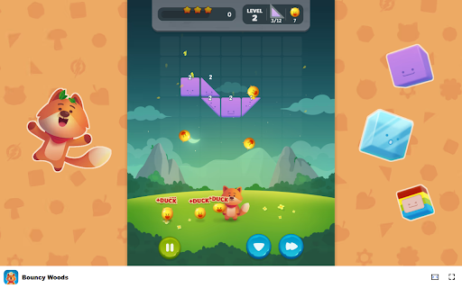 Bouncy Woods Game Explore 3 unique worlds and conquer 40 levels!  from Chrome web store to be run with OffiDocs Chromium online
