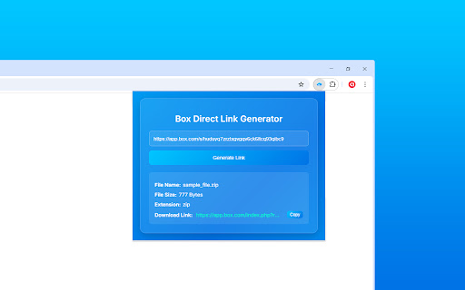 Box Direct Link Generator  from Chrome web store to be run with OffiDocs Chromium online