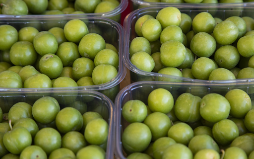 boxes of green plums  from Chrome web store to be run with OffiDocs Chromium online