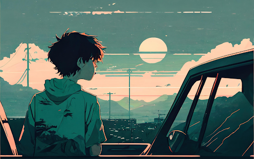 Boy by the Car  from Chrome web store to be run with OffiDocs Chromium online