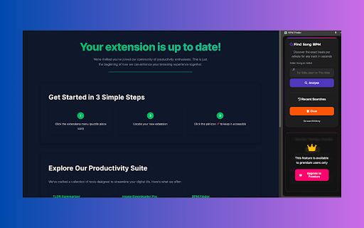 BPM Finder  from Chrome web store to be run with OffiDocs Chromium online