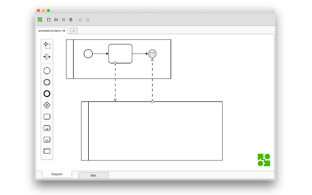 bpmn.io  from Chrome web store to be run with OffiDocs Chromium online