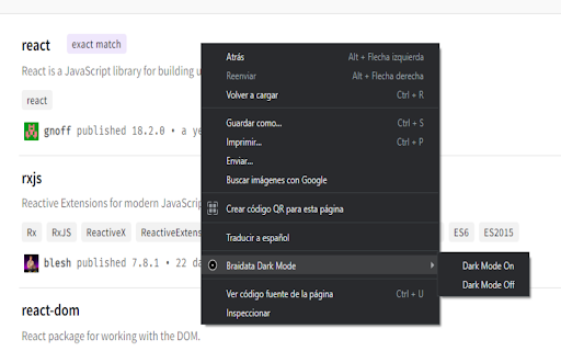 Braidata Dark Mode  from Chrome web store to be run with OffiDocs Chromium online