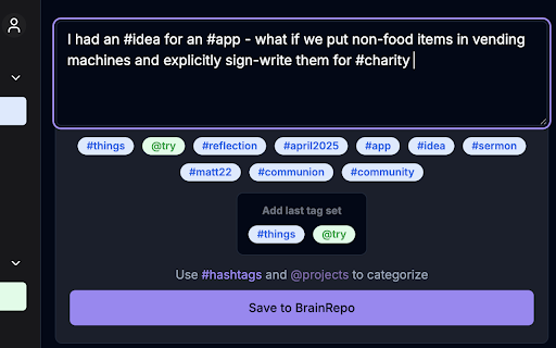 BrainRepo  from Chrome web store to be run with OffiDocs Chromium online