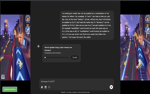 Brainrot Stimulation for ChatGPT  from Chrome web store to be run with OffiDocs Chromium online