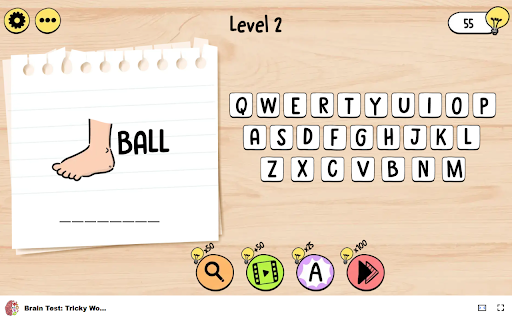 Brain Test: Tricky Words Test your vocabulary!  from Chrome web store to be run with OffiDocs Chromium online