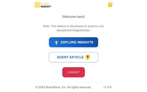 BrainWave Chrome Extension  from Chrome web store to be run with OffiDocs Chromium online