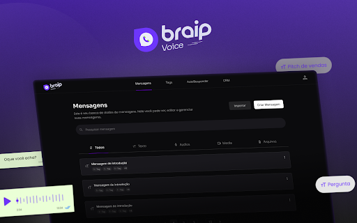 Braip Voice  from Chrome web store to be run with OffiDocs Chromium online