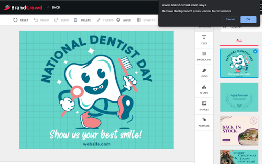 BrandCrowd ByPass  from Chrome web store to be run with OffiDocs Chromium online