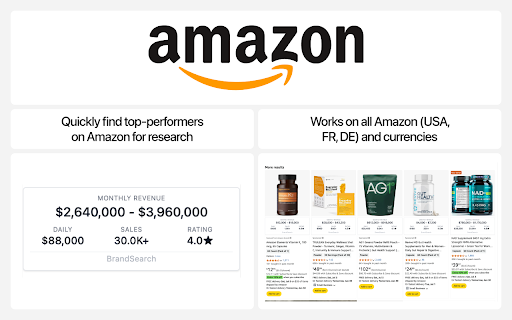 BrandSearch eCommerce, Dropshipping and Shopify Spy, save Meta ads  from Chrome web store to be run with OffiDocs Chromium online