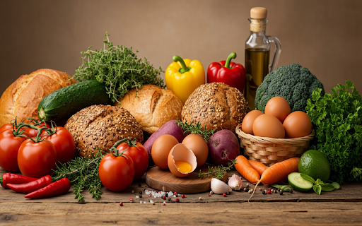 Bread and vegetables  from Chrome web store to be run with OffiDocs Chromium online