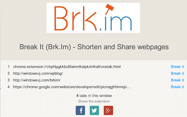Break It (Brk.Im)  from Chrome web store to be run with OffiDocs Chromium online