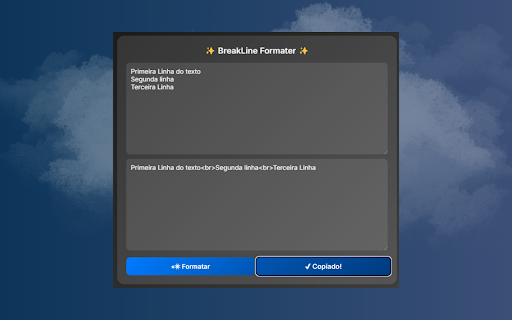 BreakLine Formatter  from Chrome web store to be run with OffiDocs Chromium online