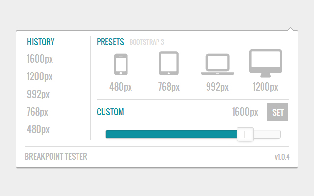 Breakpoint Tester  from Chrome web store to be run with OffiDocs Chromium online