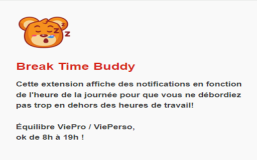 Break Time Buddy  from Chrome web store to be run with OffiDocs Chromium online