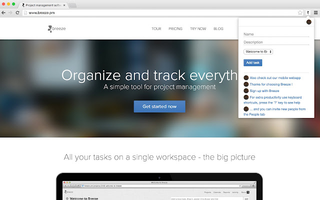 Breeze: Task and Project management  from Chrome web store to be run with OffiDocs Chromium online