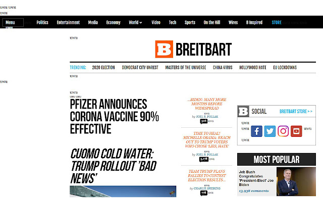 Breitbart Content Switcheroo  from Chrome web store to be run with OffiDocs Chromium online