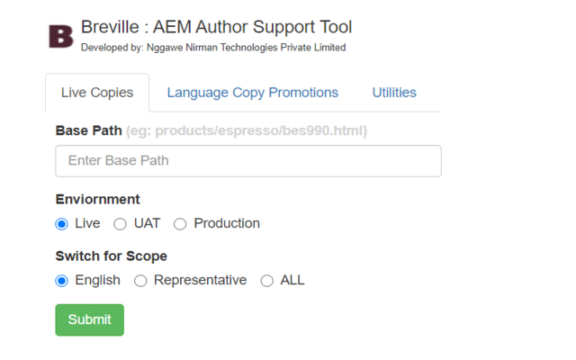 Breville AEM Author Support Tool  from Chrome web store to be run with OffiDocs Chromium online