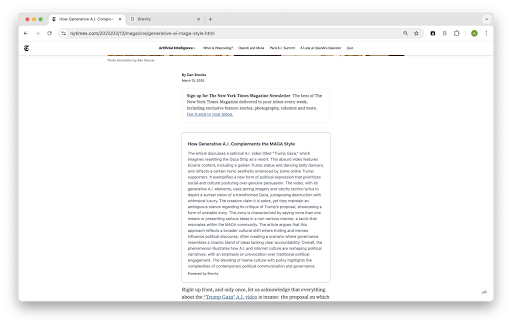 Brevity Summarize Articles With AI  from Chrome web store to be run with OffiDocs Chromium online