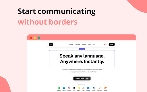 Bridgely Real Time Chat Translator  from Chrome web store to be run with OffiDocs Chromium online