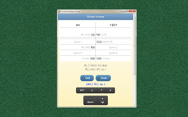 Bridge Scoring  from Chrome web store to be run with OffiDocs Chromium online