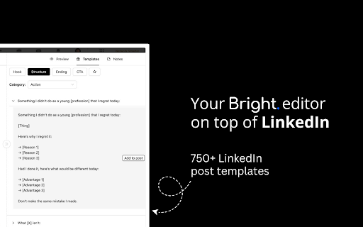 Bright | Content Studio for LinkedIn  from Chrome web store to be run with OffiDocs Chromium online
